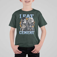 I Eat Cement Funny Alpha Wolf Meme T Shirt For Kid Stupid Brainrot Meme Edging Werewolf Boootleg Graphic