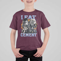 I Eat Cement Funny Alpha Wolf Meme T Shirt For Kid Stupid Brainrot Meme Edging Werewolf Boootleg Graphic