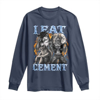 I Eat Cement Funny Alpha Wolf Meme Long Sleeve Shirt Stupid Brainrot Meme Edging Werewolf Boootleg Graphic