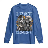 I Eat Cement Funny Alpha Wolf Meme Long Sleeve Shirt Stupid Brainrot Meme Edging Werewolf Boootleg Graphic