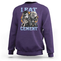 I Eat Cement Funny Alpha Wolf Meme Sweatshirt Stupid Brainrot Meme Edging Werewolf Boootleg Graphic