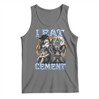 I Eat Cement Funny Alpha Wolf Meme Tank Top Stupid Brainrot Meme Edging Werewolf Boootleg Graphic