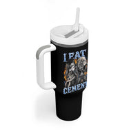 I Eat Cement Funny Alpha Wolf Meme Tumbler With Handle Stupid Brainrot Meme Edging Werewolf Boootleg Graphic