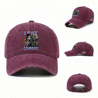 I Eat Cement Funny Alpha Wolf Meme Washed Cotton Baseball Cap Stupid Brainrot Meme Edging Werewolf Boootleg Graphic