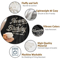 November Is My Birthday Yes The Whole Month Throw Blanket Funny November Bday Month Gifts