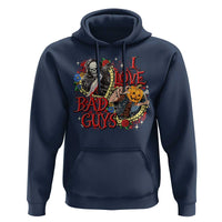 Funny Halloween Hoodie I Love Bad Guys Scary Murderer Horror Skeleton Pumpkin Heart Rose - Wonder Print Shop