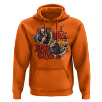Funny Halloween Hoodie I Love Bad Guys Scary Murderer Horror Skeleton Pumpkin Heart Rose - Wonder Print Shop