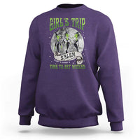 Halloween Witches Sweatshirt Girl's Trip Salem Time To Get Wicked Moon - Wonder Print Shop