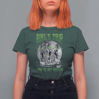 Halloween Witches T Shirt For Women Girl's Trip Salem Time To Get Wicked Moon - Wonder Print Shop