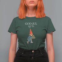 Funny Yule Tomte T Shirt For Women God Jul Uff Da Swedish Christmas Gnome - Wonder Print Shop