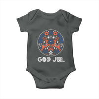 Yule God Jul Baby Onesie Folk Art Scandinavian Reindeers