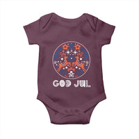 Yule God Jul Baby Onesie Folk Art Scandinavian Reindeers