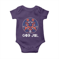 Yule God Jul Baby Onesie Folk Art Scandinavian Reindeers