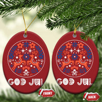 Yule God Jul Christmas Ornament Folk Art Scandinavian Reindeers - Wonder Print Shop