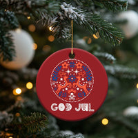 Yule God Jul Christmas Ornament Folk Art Scandinavian Reindeers - Wonder Print Shop