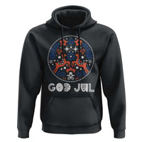 Yule God Jul Hoodie Folk Art Scandinavian Reindeers