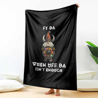 Funny Christmas Viking Gnome Throw Blanket Fy Da When Uff Da Isn't Enough Norwegian Santa Hat - Wonder Print Shop