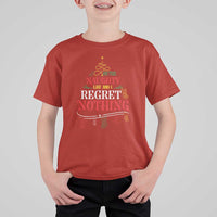 Funny Christmas T Shirt For Kid On The Naughty List And I Regret Nothing Xmas Tree - Wonder Print Shop