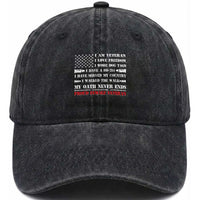 Proud Female Veteran Washed Cotton Baseball Cap I Am Veteran I Love Freedom My Oath Never Ends American Flag