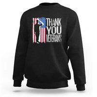 Thank You Veterans Sweatshirt Veterans Day Proud Military American Flag - Wonder Print Shop