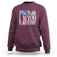 Thank You Veterans Sweatshirt Veterans Day Proud Military American Flag - Wonder Print Shop