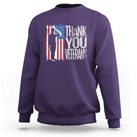 Thank You Veterans Sweatshirt Veterans Day Proud Military American Flag - Wonder Print Shop