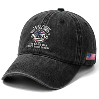 US Veterans Washed Cotton Baseball Cap I Ain't Perfect But I Do Have A DD-214 American Flag Military