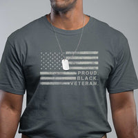 Proud Black Veteran T Shirt Veterans Day Proud Vintage American Flag Military - Wonder Print Shop