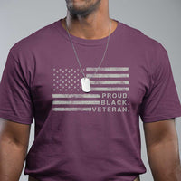 Proud Black Veteran T Shirt Veterans Day Proud Vintage American Flag Military - Wonder Print Shop