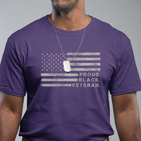 Proud Black Veteran T Shirt Veterans Day Proud Vintage American Flag Military - Wonder Print Shop