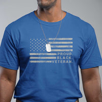 Proud Black Veteran T Shirt Veterans Day Proud Vintage American Flag Military - Wonder Print Shop