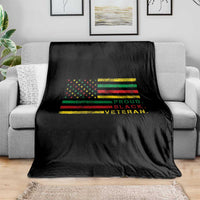 Proud Black Veteran Throw Blanket Veterans Day Proud Military American Flag