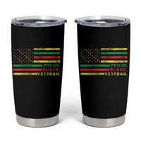 Proud Black Veteran Tumbler Cup Veterans Day Proud Military American Flag