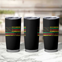 Proud Black Veteran Tumbler Cup Veterans Day Proud Military American Flag