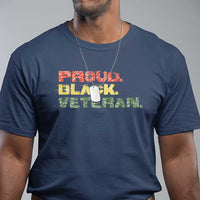 Proud Black Veteran T Shirt Veterans Day Proud Military Camouflage - Wonder Print Shop