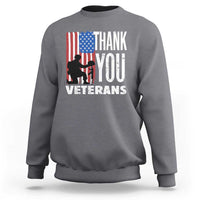 Thank You Veterans Sweatshirt American Flag Veterans Day - Wonder Print Shop