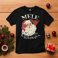 Christmas In Hawaii T Shirt Mele Kalikimaka Retro Santa Shaka Aloha Xmas - Wonder Print Shop