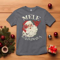 Christmas In Hawaii T Shirt Mele Kalikimaka Retro Santa Shaka Aloha Xmas - Wonder Print Shop