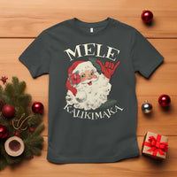 Christmas In Hawaii T Shirt Mele Kalikimaka Retro Santa Shaka Aloha Xmas - Wonder Print Shop