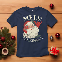 Christmas In Hawaii T Shirt Mele Kalikimaka Retro Santa Shaka Aloha Xmas - Wonder Print Shop