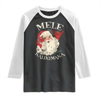 Christmas In Hawaii Raglan Shirt Mele Kalikimaka Retro Santa Shaka Aloha Xmas - Wonder Print Shop