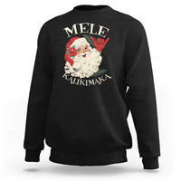 Christmas In Hawaii Sweatshirt Mele Kalikimaka Retro Santa Shaka Aloha Xmas - Wonder Print Shop