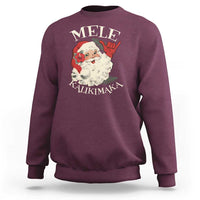 Christmas In Hawaii Sweatshirt Mele Kalikimaka Retro Santa Shaka Aloha Xmas - Wonder Print Shop