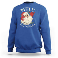Christmas In Hawaii Sweatshirt Mele Kalikimaka Retro Santa Shaka Aloha Xmas - Wonder Print Shop