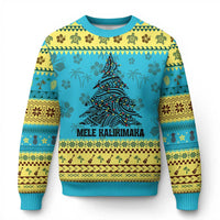 Xmas In Hawaii Ugly Christmas Sweater Mele Kalikimaka Christmas Tree Kakau Tattoo - Wonder Print Shop