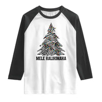 Christmas In Hawaii Raglan Shirt Mele Kalikimaka Christmas Tree Kakau Tattoo
