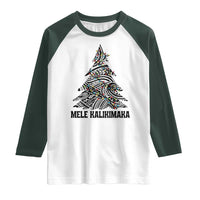 Christmas In Hawaii Raglan Shirt Mele Kalikimaka Christmas Tree Kakau Tattoo