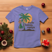 Christmas In Hawaii T Shirt Mele Kalikimaka Retro Hula Girls Santa Hat Xmas - Wonder Print Shop