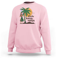 Christmas In Hawaii Sweatshirt Mele Kalikimaka Retro Hula Girls Santa Hat Xmas - Wonder Print Shop