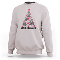 Christmas In Hawaii Sweatshirt Mele Kalikimaka Kakau Tattoo Turtle Christmas Tree - Wonder Print Shop